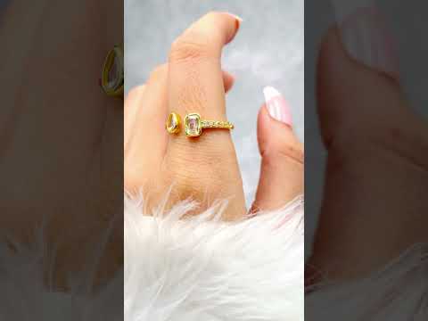 Baguette Drop Solitaire CZ Enamel Pink Gold Anti Tarnish Ring Bulk