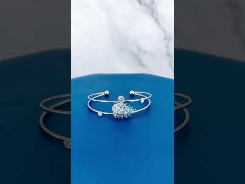 Luxury Silver Cubic Zirconia Anti Tarnish Cuff Bracelet For Women