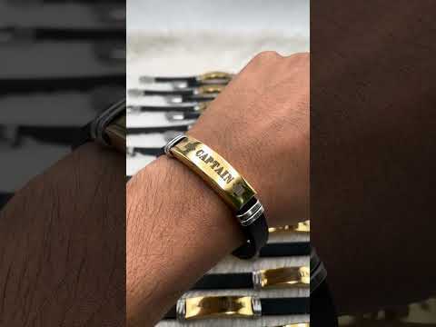 Customized Personalised Letter Engraved Id Wrist Band Bracelet Bulk
