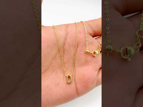 Initial Alphabet Gold Letter A Necklace Pendant Chain Bulk