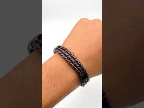 Brown Triple Layer Braided Rope Leather Wrist Band Wrap Bracelet Bulk