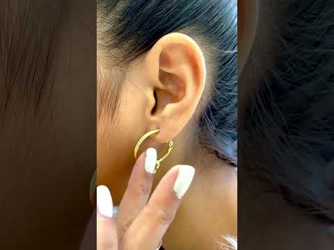 Clover Flower 18K Gold Anti Tarnish Hoop Dangler Earring Women Bulk