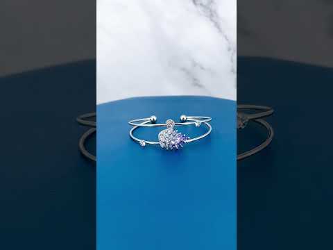 Luxury Silver Cubic Zirconia Anti Tarnish Cuff Bracelet For Women