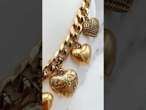 Heart 18K Gold Anti Tarnish Ball Curb Chain Statement Necklace Bulk
