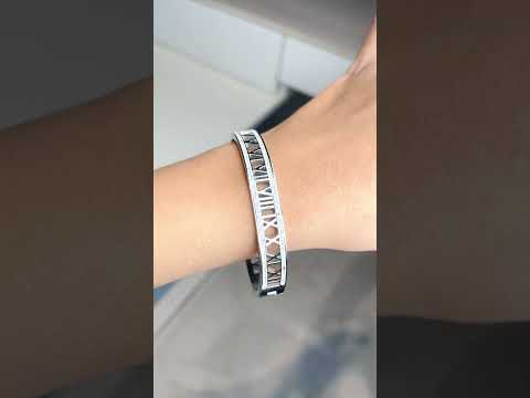Roman Cubic Zirconia Rose Gold Stainless Steel Openable Kada Bulk