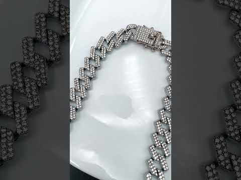 Alloy Cubic Zirconia Silver Cuban Miami Hip Hop Iced Out Chain Bulk