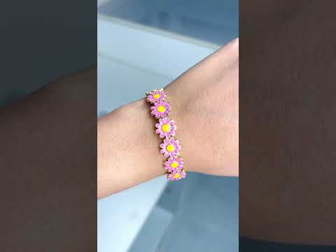 Multi Color Daisy Flower Enamel 18K Gold Copper Bangle Cuff Women Bulk