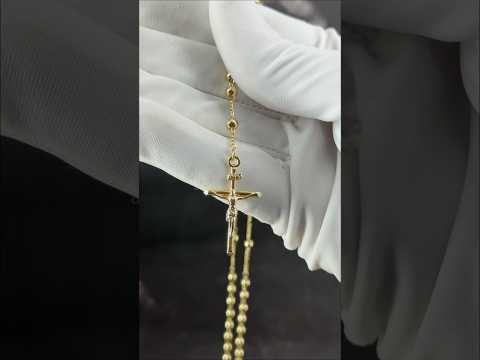 Jesus Cross Mary Christian Catholic Prayer Rosary Stainless Steel Gold Necklace Chain