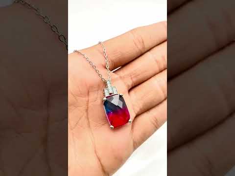 Blue Purple Pink Magenta Austrian Crystal Slider Pendant Necklace Bulk