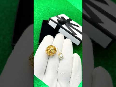 Fresh Water Pearl Baguette Zircons Gold Anti Tarnish Stud Earring Bulk