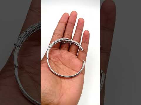 Gothic Nail Baguette CZ 18K Gold Openable Kada Bracelet Bulk