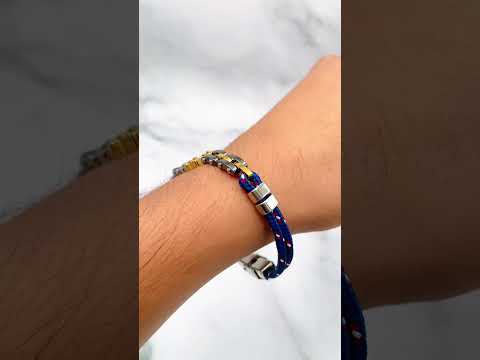 Anchor Wheels Black Silver Stainless Steel Threads Bracelet Men Bulk
