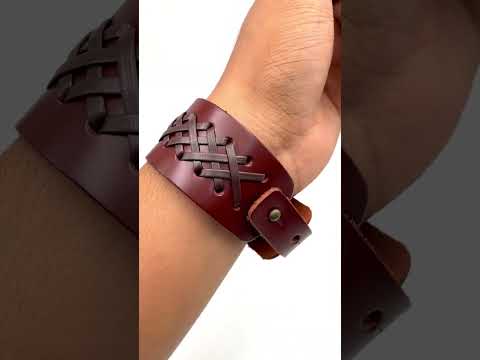 Braided Biker Punk Funky Black Leather Wrist Band Bracelet Men Bulk