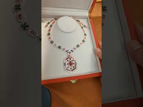 Hexagon Design Gold CZ Kundan-Polki Copper Necklace Combo Set Wholesale