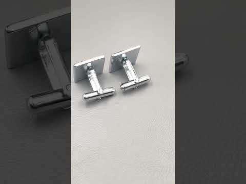 Square Black Silver Cufflinks In Box Bulk