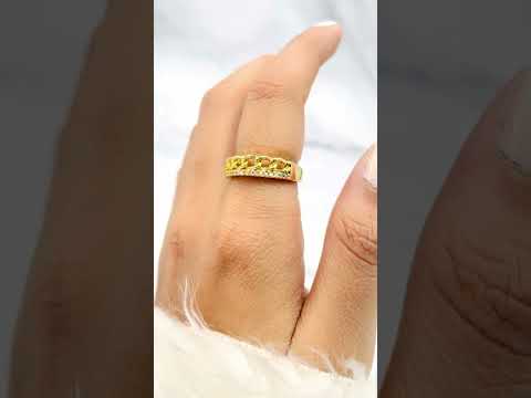 Curb American Diamond Copper Gold Ring For Women Bulk