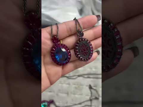 Antique Style Oval Black CZ Anti Tarnish Copper Pendant Chain Wholesale