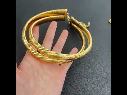 Dual Layer Snake 18K Gold Anti Tarnish Stainless Steel Bracelet Bulk