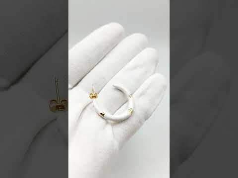 Pink Enamel 18K Gold Anti Tarnish Hoop Earring For Women Bulk