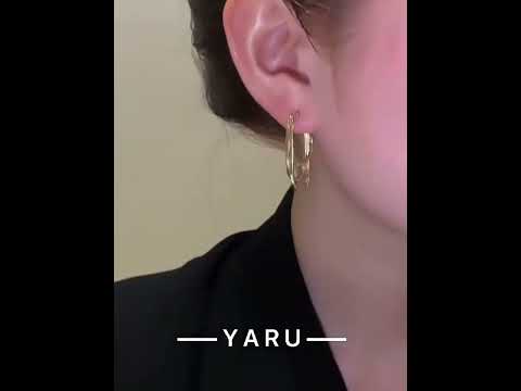 Triple Box Chain 18K Gold Dangling Earring For Women Bulk