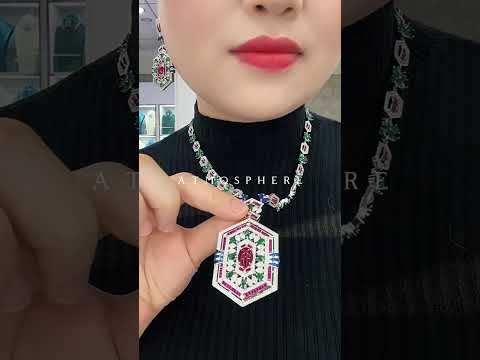 Hexagon Design Gold CZ Kundan-Polki Copper Necklace Combo Set Wholesale