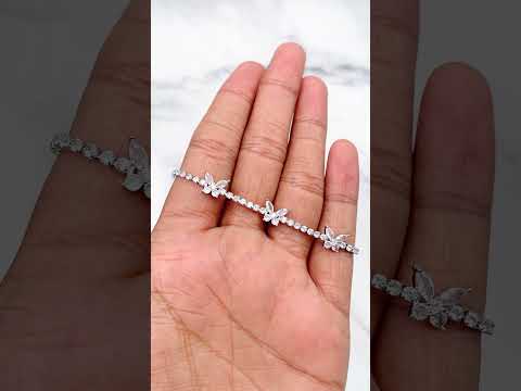 Butterfly Solitaire CZ Silver Anti Tarnish Tennis Bracelet Bulk