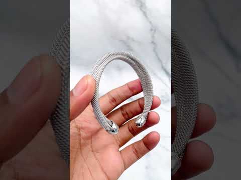Mesh Cross Over Silver Anti Tarnish Cuff Bracelet For Women Bulk