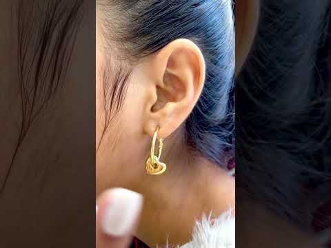 Heart 18K Gold Anti Tarnish Hoop Dangler Earring For Women Bulk