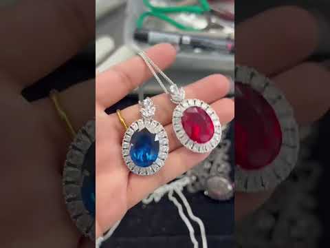 Premium Oval Shape Silver CZ Anti Tarnish Copper Pendant Chain Bulk