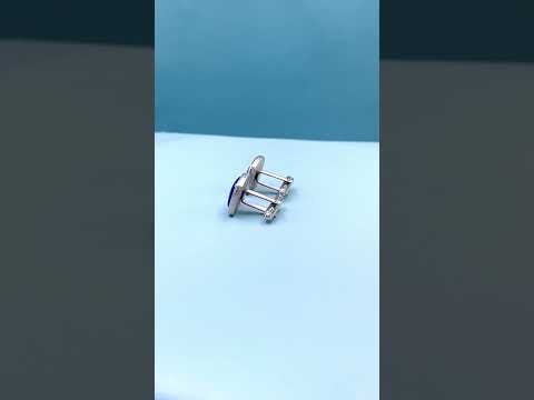 Blue Crystal Cufflinks In Box