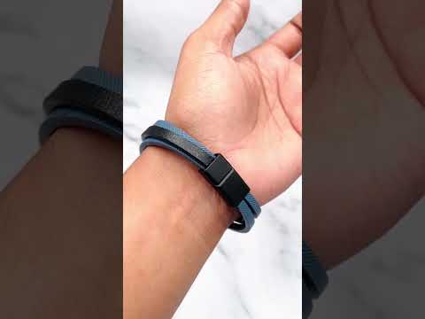 Id Layer Black Silver Vegan Leather Bracelet For Men Bulk