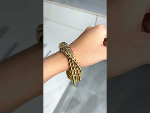 Layered Snake White 18K Gold Stainless Steel Anti Tarnish Layer Bracelet For Women