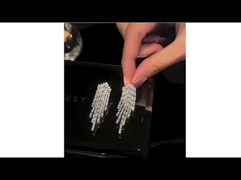 7 Tassels Baguette Cubic Zirconia Silver Anti Tarnish Earring Bulk