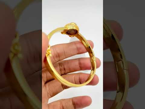 Dual Panther Screw Cubic Zirconia 18K Gold Openable Kada Bangle Bulk