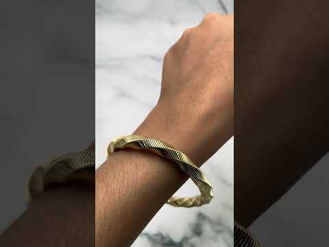 Winded Rope 18K Gold Anti Tarnish Flexible Bracelet Women Bulk
