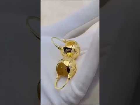 Disco Cubic Zirconia 18K Gold Anti Tarnish Ball Hoop Earring Bulk
