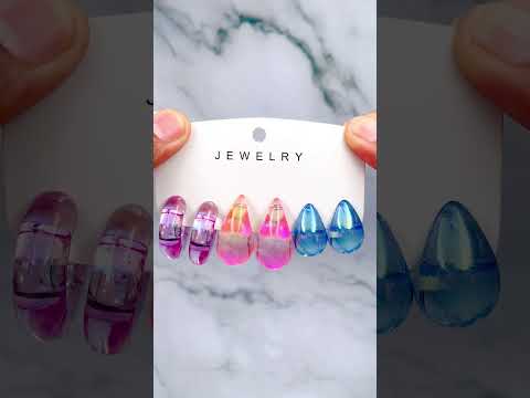 Transparent Drop Blue Pink White Acrylic Hoop Earring Pack Of 3 Bulk