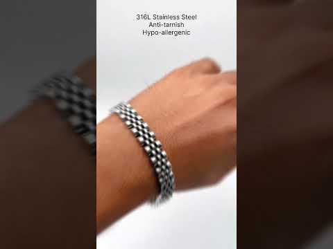 316L Stainless Steel Silver Plated Men Stylish Bracelet Bulk