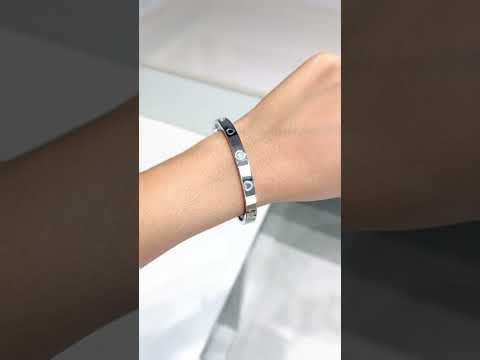 Screw Heart CZ Gold Stainless Steel Anti Tarnish Kada Bracelet Bulk