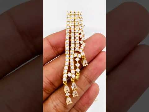 Pear Drop Layer CZ 18K Gold Anti Tarnish Dangler Tassel Earring Bulk