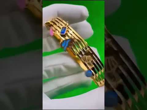Evil Eye Dangling Charms 18K Gold Stainless Steel Openable Kada Bracelet for Women