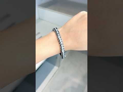 Checkered Baguette Cubic Zirconia 18K Gold Openable Kada Bangle Bulk