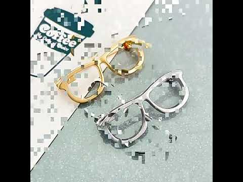 Modern Eyeglass Gold Silver Plated Plain Alloy Brooch For Unisex Bulk