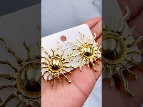 Sun 18K Gold Anti Tarnish Stud Earring For Women Bulk