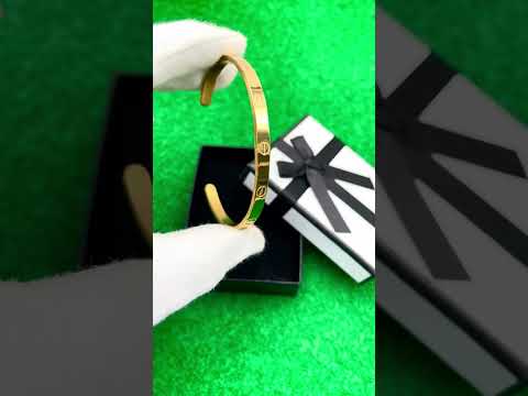 Screw Stainless Steel Gold Bangle Kada Cuff Unisex Bulk
