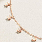 Luxury Dainty Star Rose Silver Gold CZ Anti Tarnish Brass Necklace Bulk