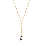 Black Beads Tassel with Star Charm Rose Silver Gold Brass Necklace Bulk