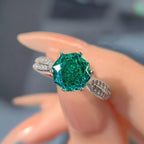 Rose Cut Dream Green Silver Anti Tarnish Pendant Ring Set Bulk