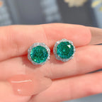 Rose Cut Dream Green Silver Anti Tarnish Pendant Ring Set Bulk