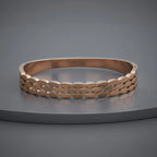 Bulk Layered Leaf Design Rose Gold Plain Stainless Steel Cuff & Kada